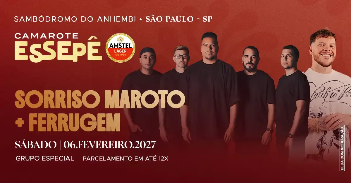 Camarote Essepê 2027 Desfile Grupo Especial Sábado com Sorriso Maroto